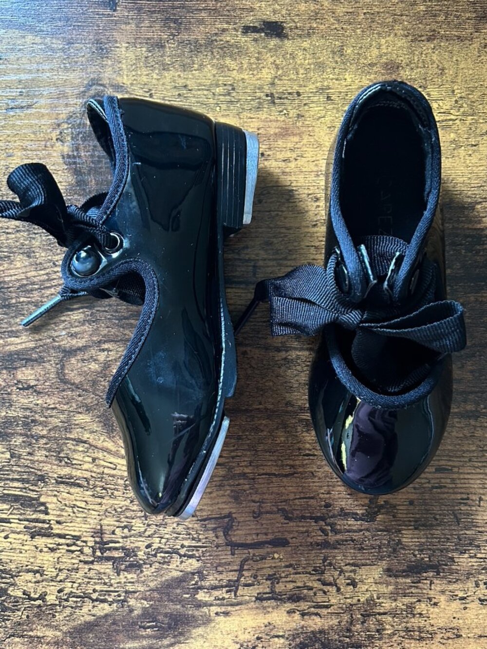 Capezio Girls Tap Shoes Black Size 7.5 - Picture 2 of 5